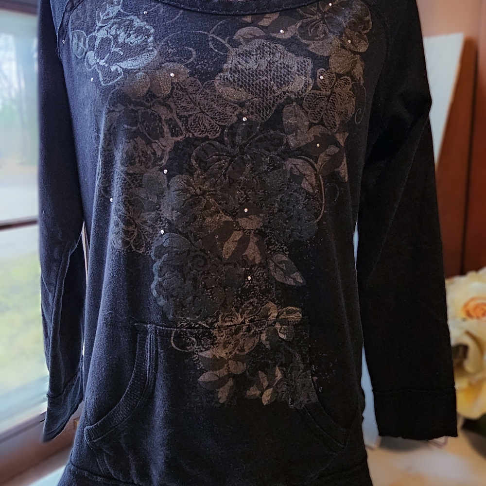 Massini Black Embellished Sweatshirt H